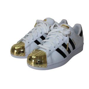 Adidas Originals Superstar GOLD Metal Shell Toe White Women's 5.5 NEW!